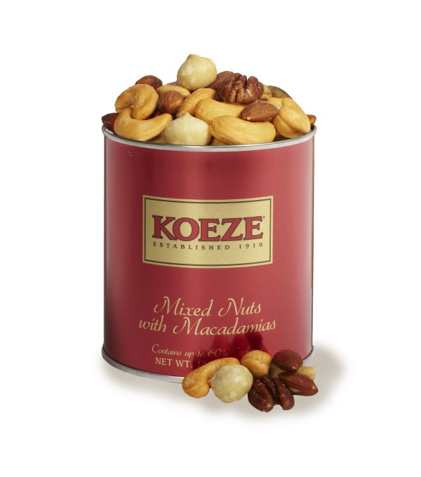 Koeze's Mixed Nuts with Macadamias (14 oz. Canister) #31261